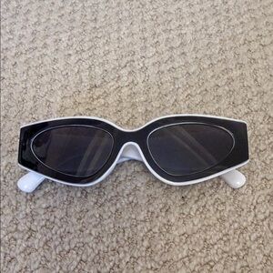 Stylish Black and White CC Sunglasses